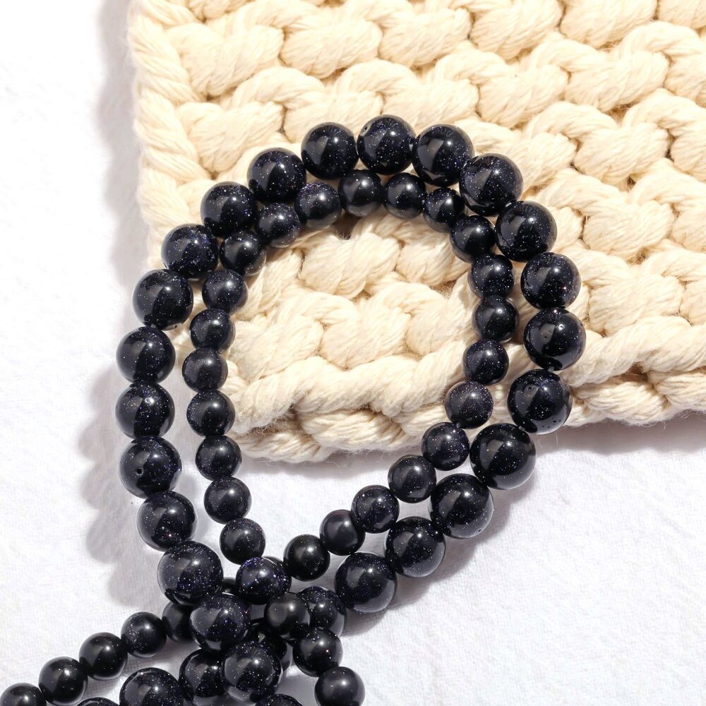 6mm Blue Sandstone Round Beads DIY Jewelry Making